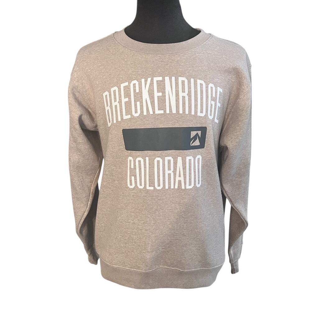 Outfitter Trading Co. Sweatshirt Adult Medium, Breckenridge Colorado, Crew Beige